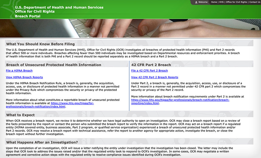 HHS Launches Portal for Reporting Substance Use Disorder Breaches