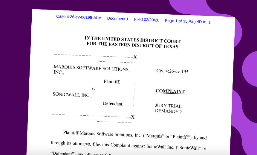 Marquis Sues SonicWall Over 2025 Firewall Data Breach