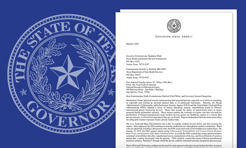 Texas Governor Initiates State Review of Medical Technology Manufactured in China
