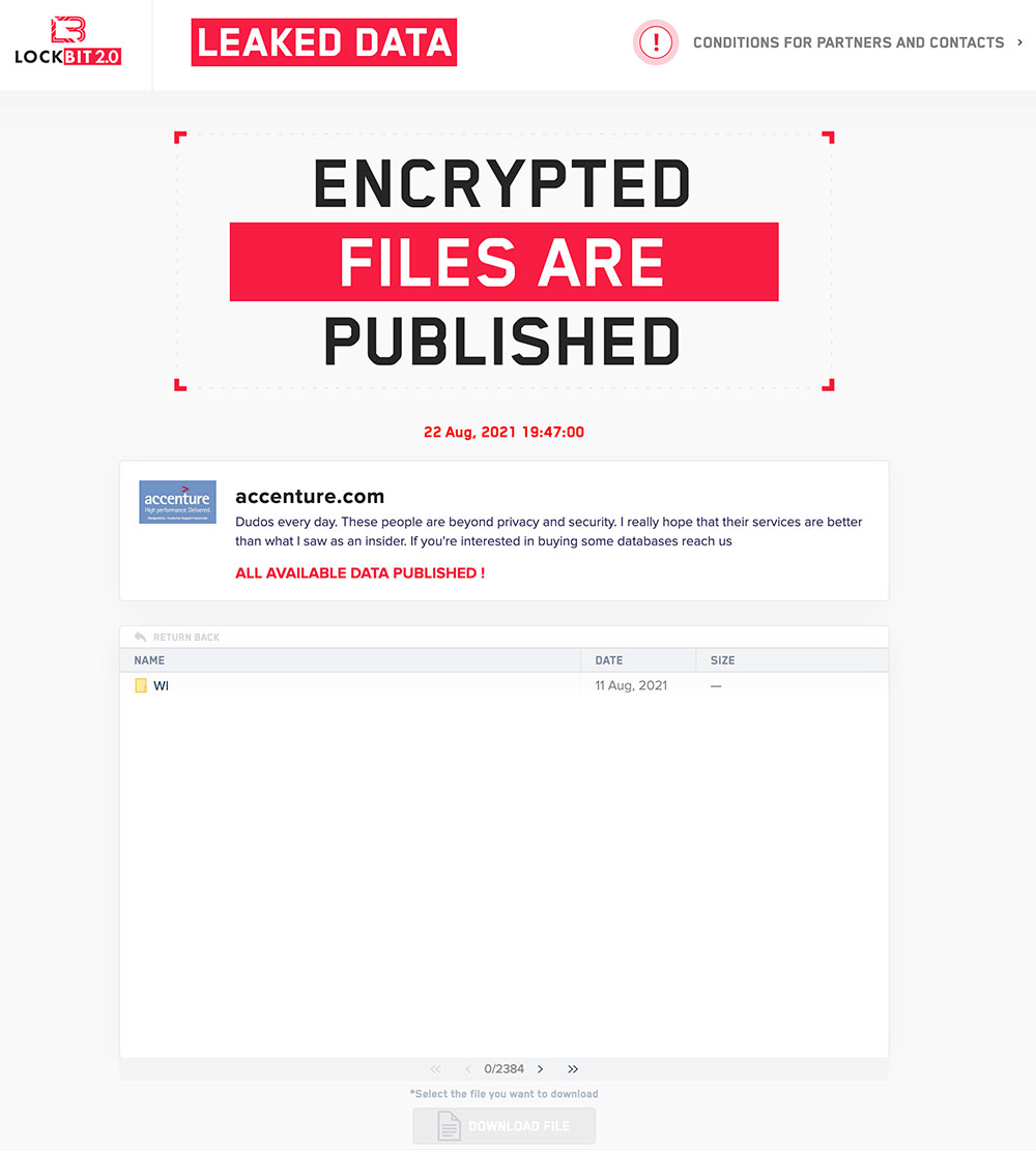Accenture Ransomware Accenture: Ransomware Attack Breached Proprietary Data