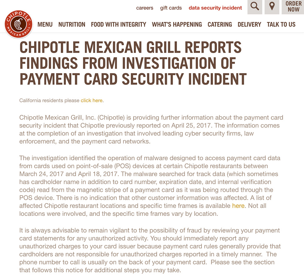 Chipotle: Hackers Dined Out on Most Restaurants