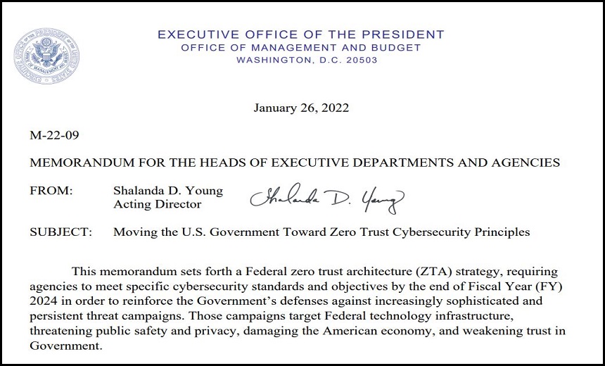 US OMB Releases Zero Trust Strategy for Federal Agencies