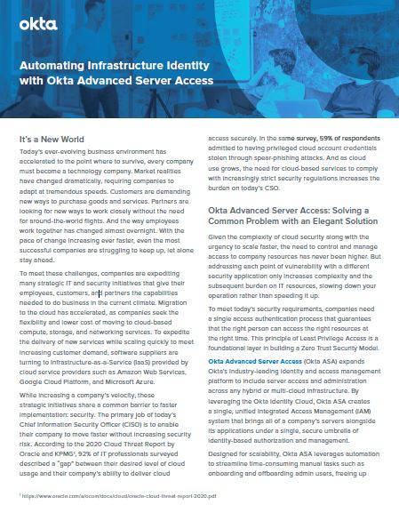 Automating Infrastructure Identity with Okta Advanced Server Access