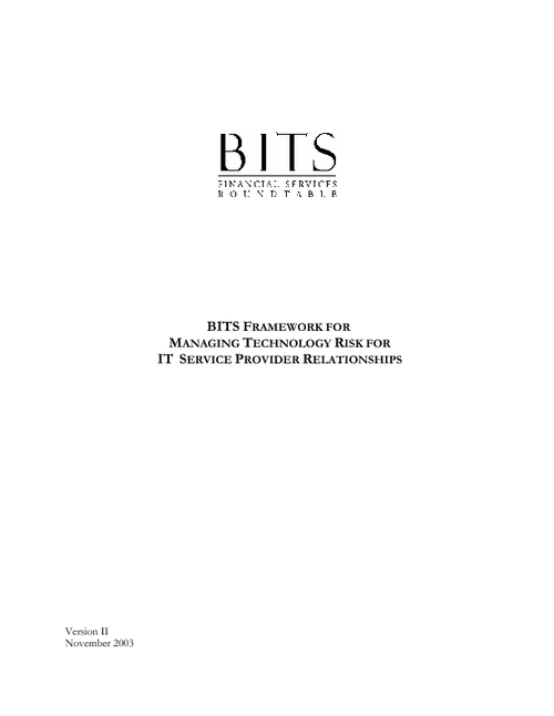 BITS Framework for Managing Technology Risk for IT Service Provider ...