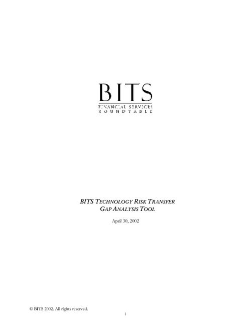 BITS Technology Risk Transfer Gap Analysis Tool