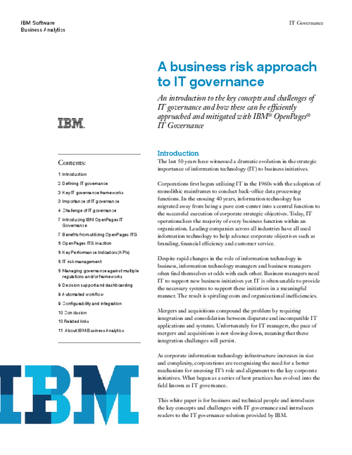 A Business Risk Approach to IT Governance - BankInfoSecurity