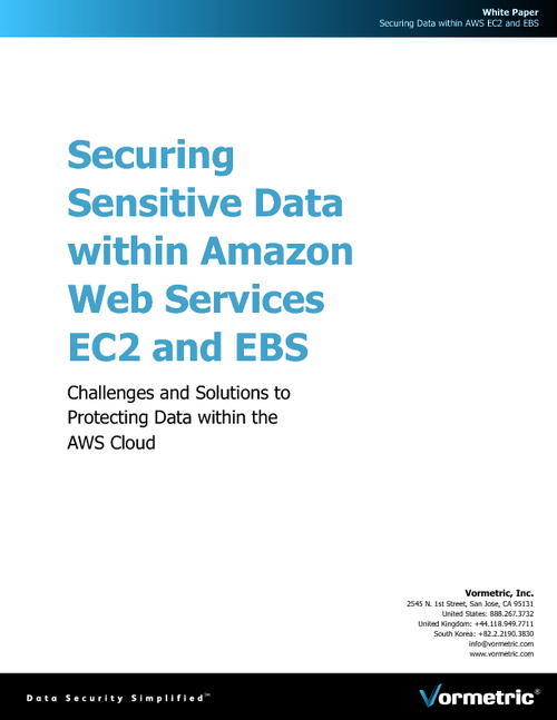 Challenges and Solutions to Protecting Data within the AWS Cloud
