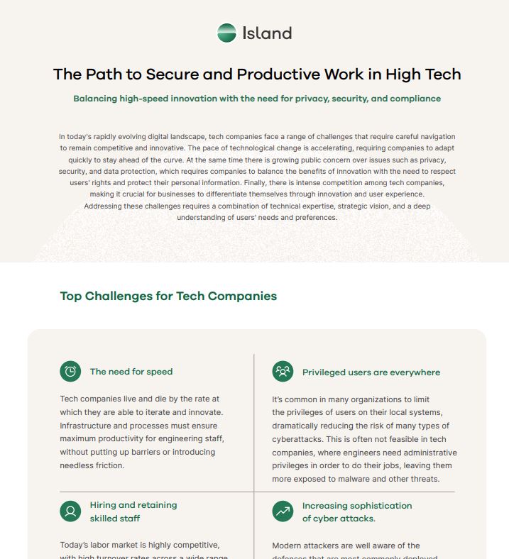 Enterprise Browser: Solving the Need for Privacy, Security, and Compliance in the Technology Sector