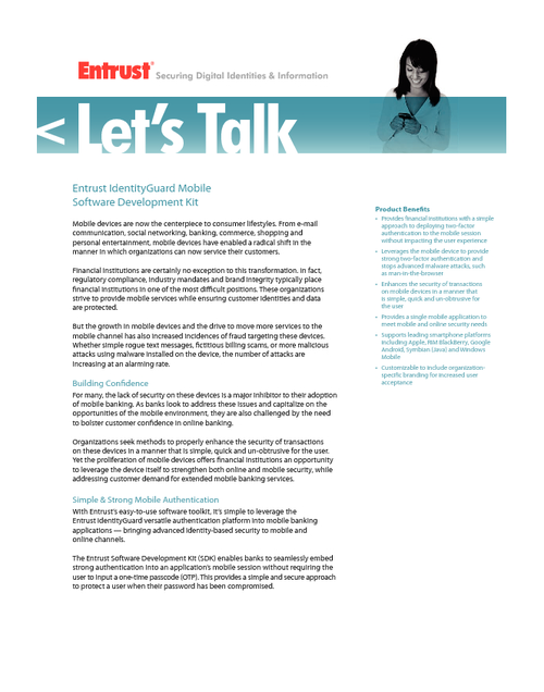 Entrust IdentityGuard Mobile SDK - BankInfoSecurity