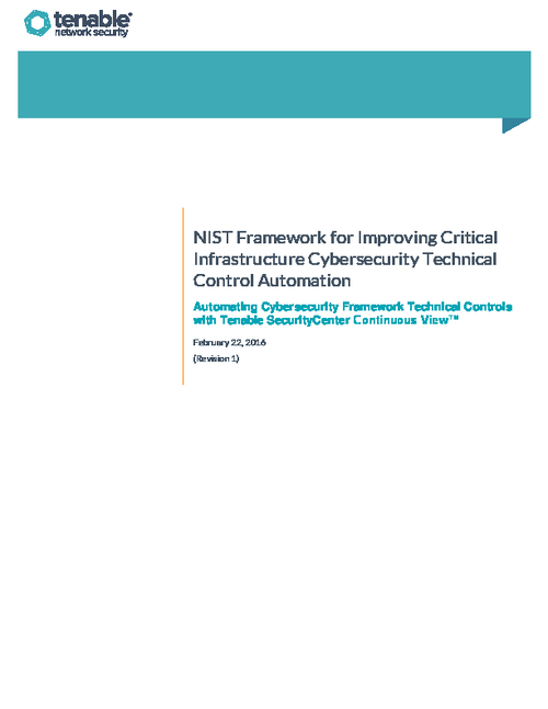 Framework for Improving Critical Infrastructure Cybersecurity Technical ...