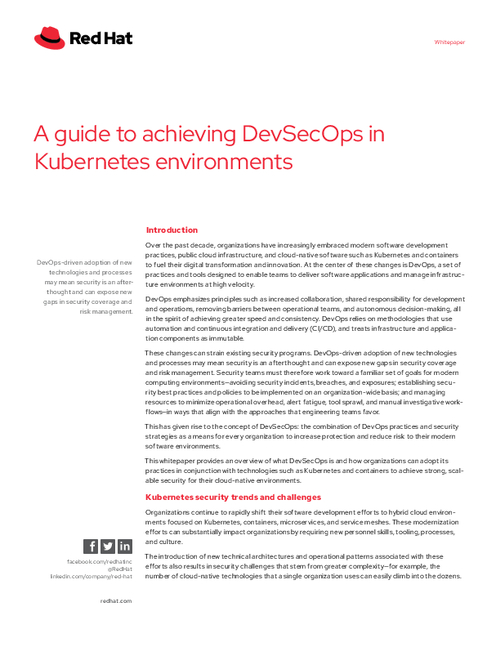 A Guide to Achieving DevSecOps in Kubernetes Environments