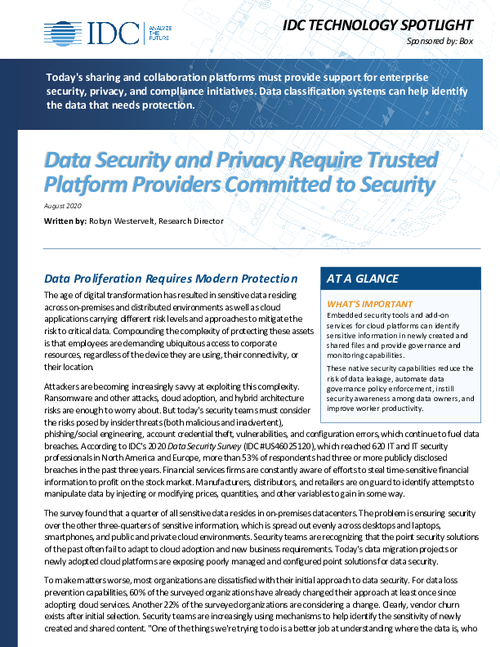 Data Security and Privacy Requires Trusted Platform Providers Committed ...