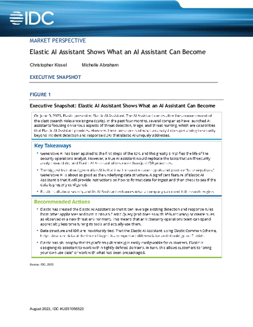 IDC Market Perspective: Elastic AI Assistant Shows What an AI Assistant ...