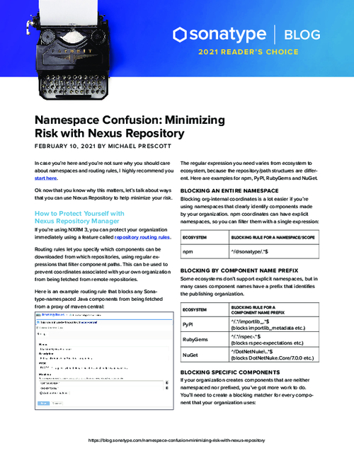 Blocking: The Key to Minimizing Risk of Namespace Confusion