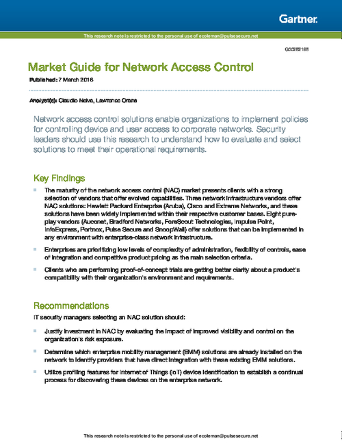 Market Guide for Network Access Control - BankInfoSecurity