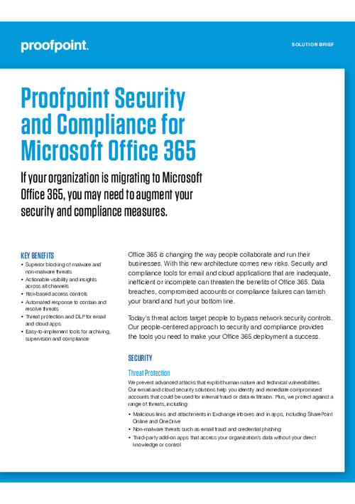 Proofpoint Security and Compliance for Microsoft Office 365