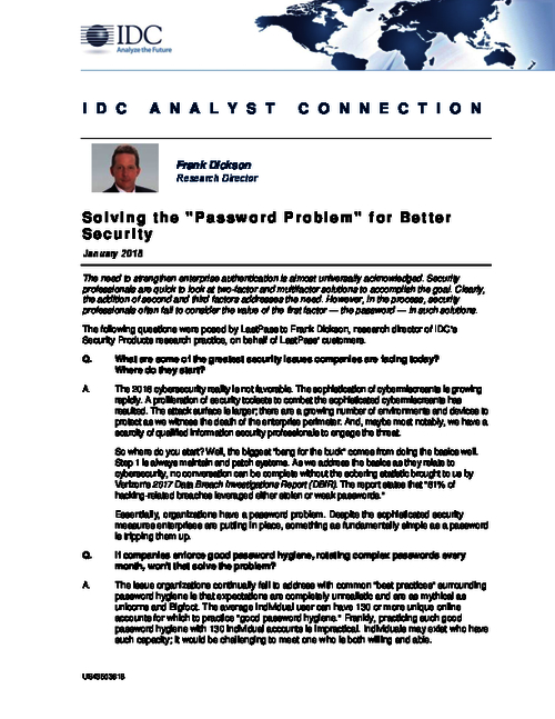 Password Solving Solving the Password Problem for Better Security
