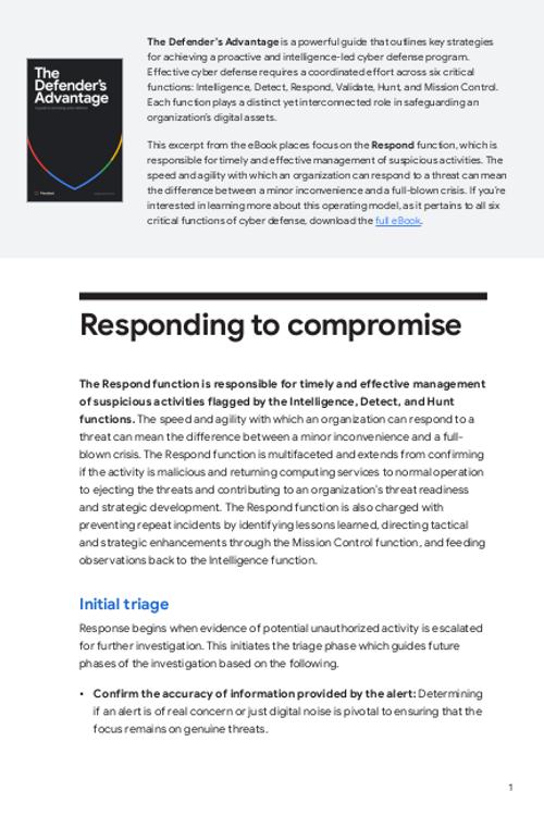 Step by step guide to responding to compromise