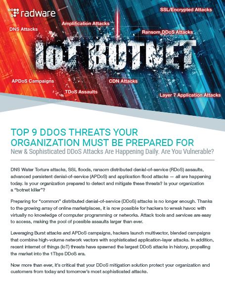 The Top 9 DDoS Threats You Must be Prepared For